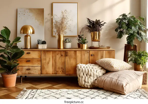 Rustic Modern Living Room Decor with Warm Tones