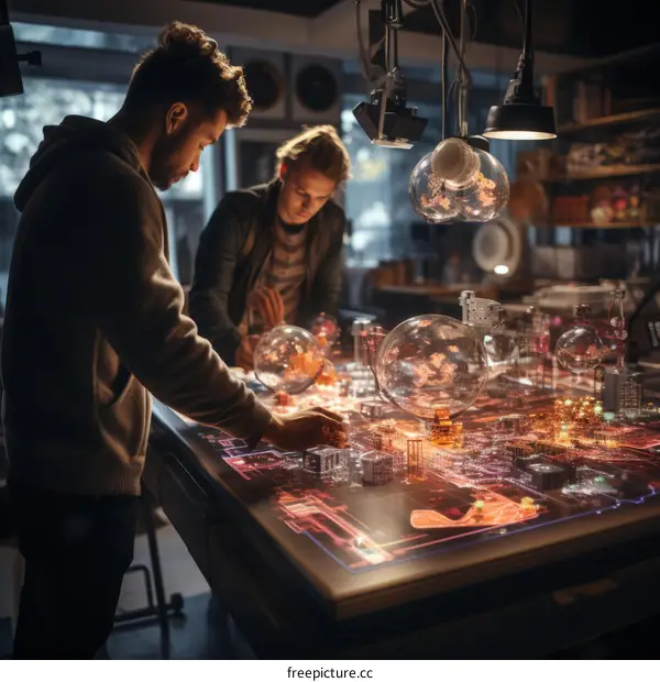 Two scientists are working on a project in a laboratory.