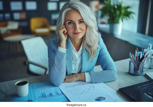 Confident Businesswoman in Office Setting