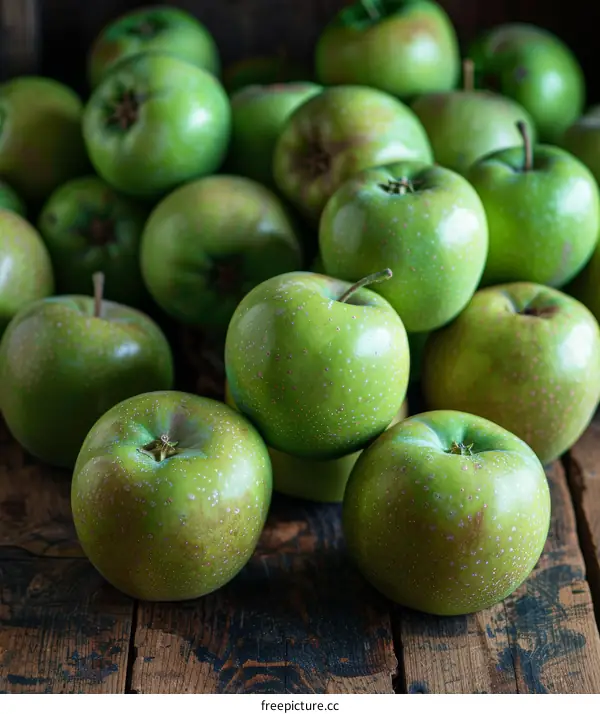 A Pile of Fresh Green Apples