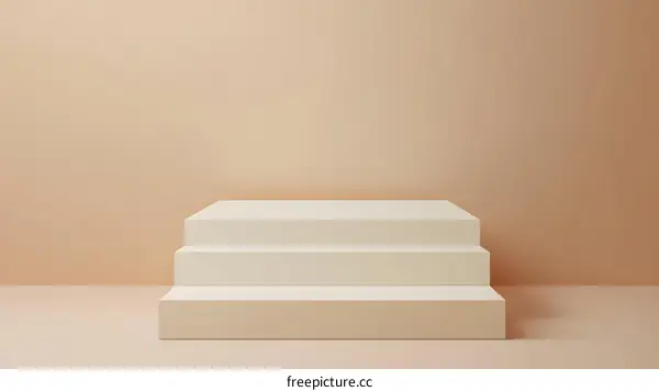 Beige Background with White Platform