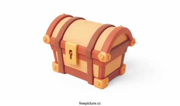 [Transparent Background PNG]Cartoon Treasure Chest Isolated