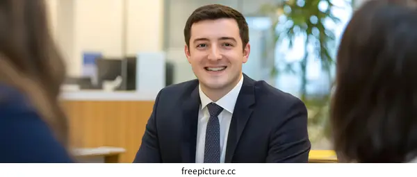 Businessman Meeting with Colleagues in a Modern Office