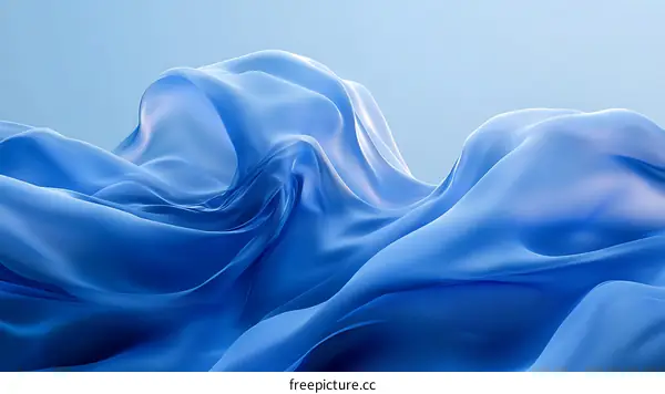 Abstract Flowing Blue Fabric Design
