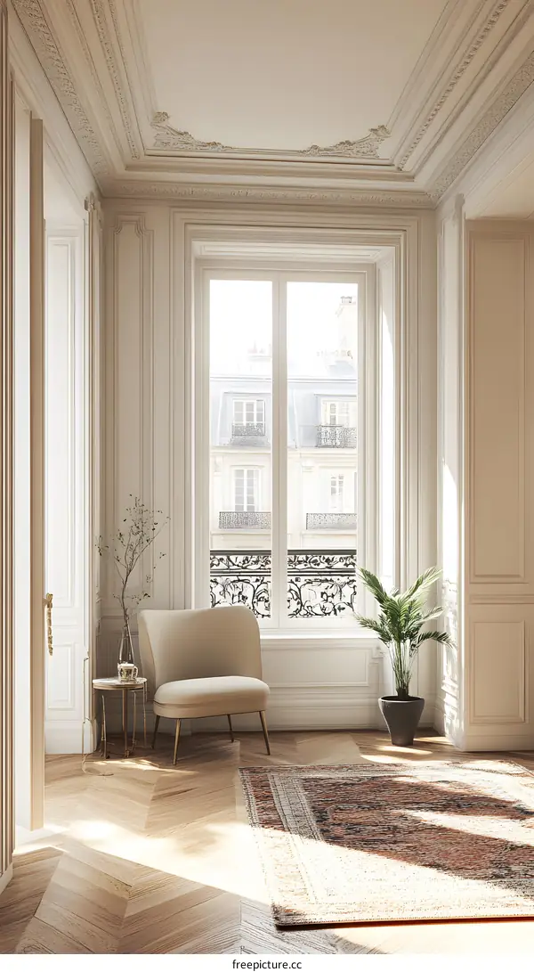 White Room Interior Design with Window View