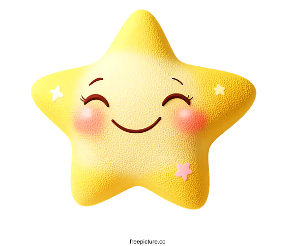 [Transparent Background PNG]Cute Smiling Star Illustration