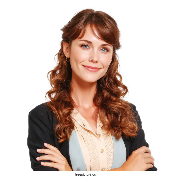 [Transparent Background PNG]Confident Businesswoman Portrait