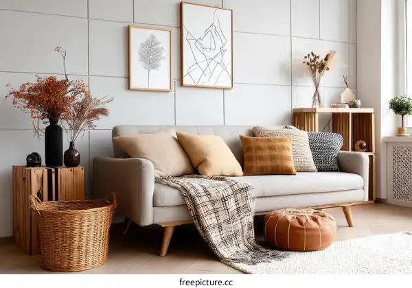 Modern Cozy Living Room with Warm Tones