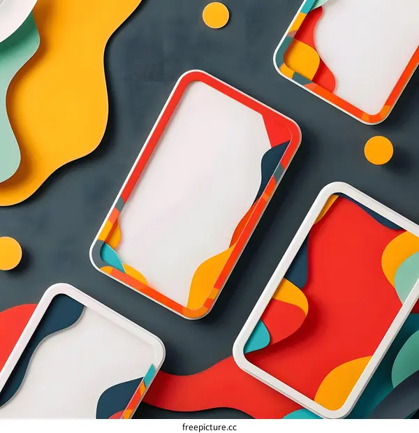 Abstract Colorful Background With Frames and Circles