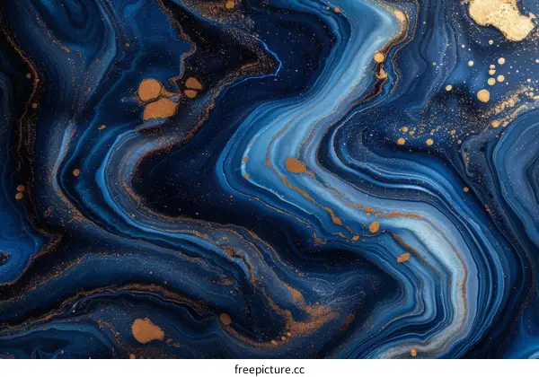 Blue and gold abstract painting