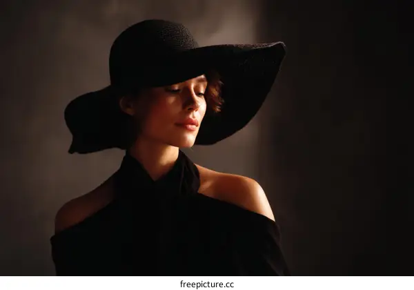 Elegant Woman in a Vintage Hat