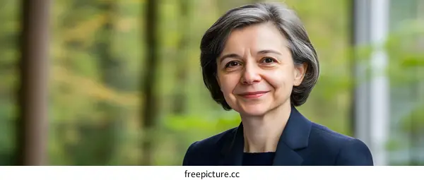 Portrait of a Woman with Grey Hair Smiling