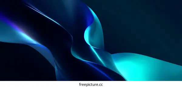 Abstract Flowing Blue and Teal Waves