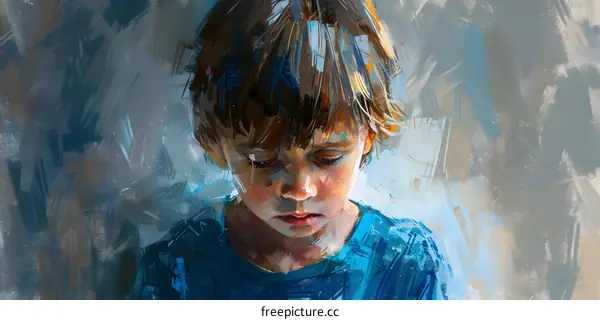 Portrait of a boy with brown hair and blue eyes