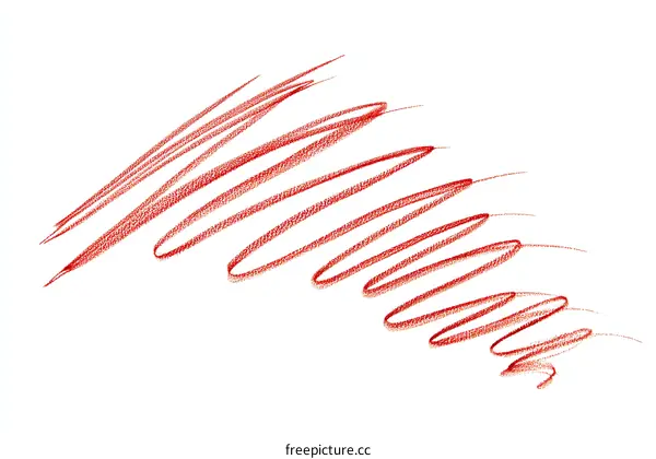 Abstract Red Pencil Stroke Design