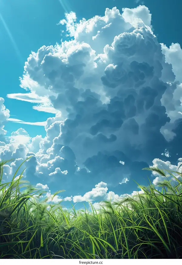 Stunning Sky and Lush Grass Fields