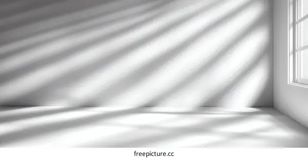 Empty Modern Interior with Sunlight Shadows