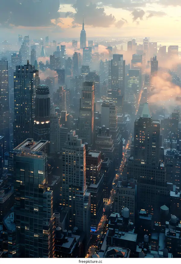 New York City Clouds at Sunset