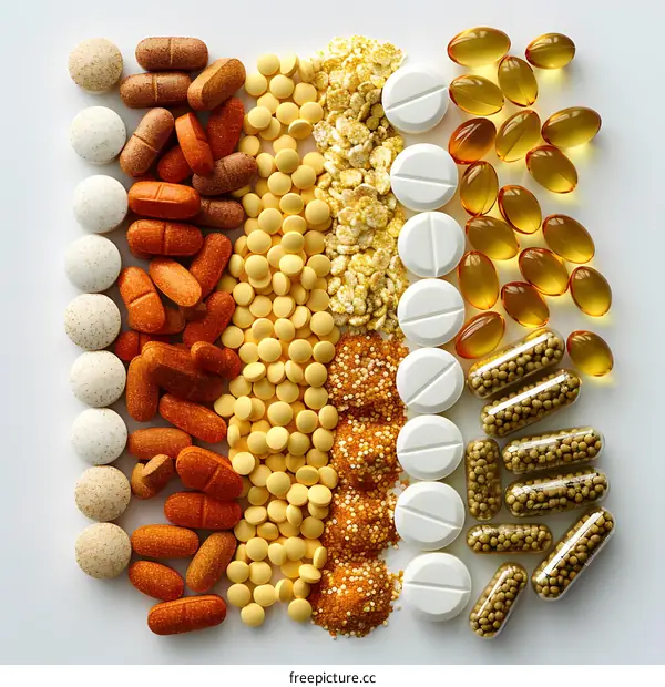 A variety of pills and supplements