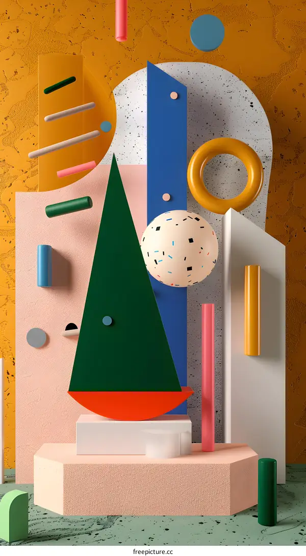 Abstract Geometric Shapes Background With Colorful Design