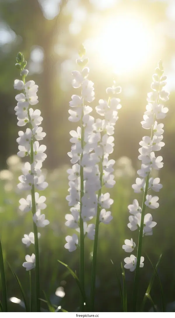 Beautiful White Flowers in the Sunlight