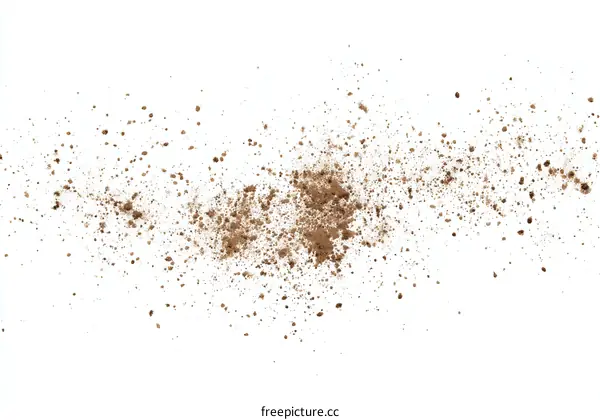 Brown Dust Particles Isolated on White Background