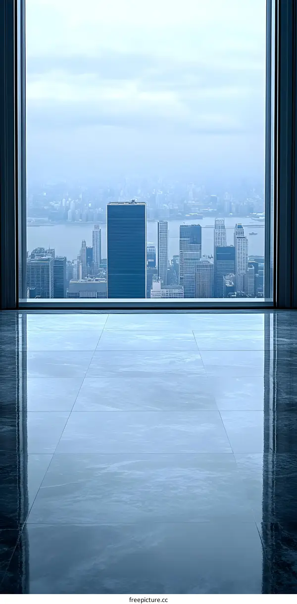 Cityscape View from Skyscraper Window