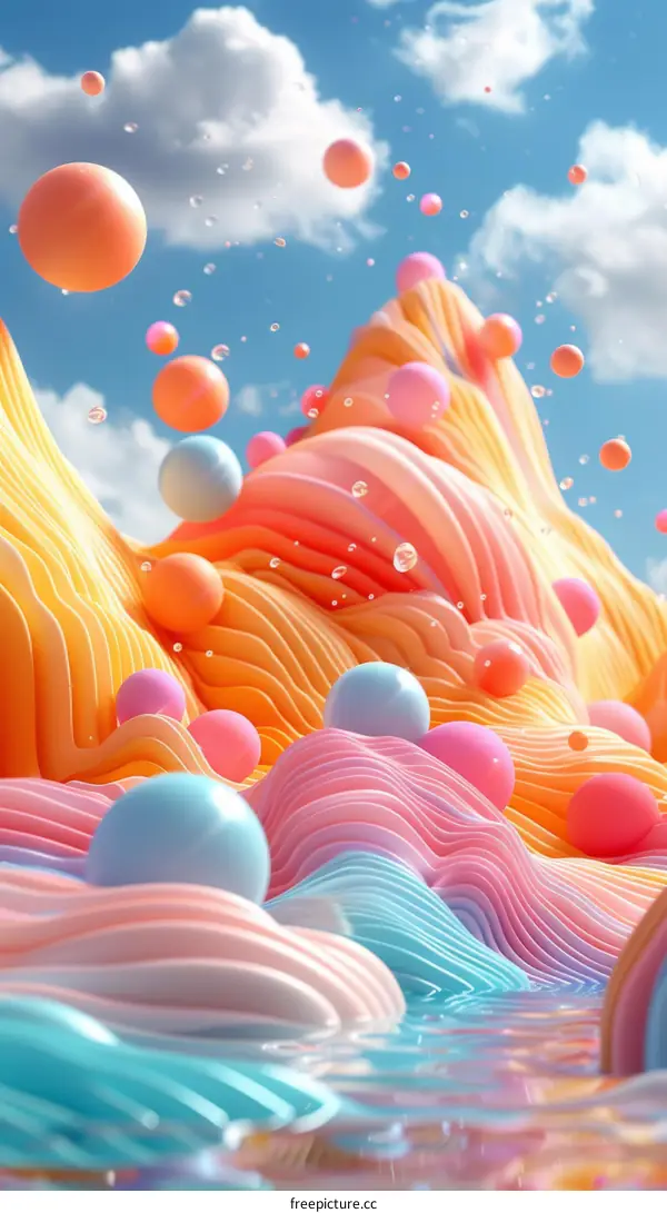 Mesmerizing Spheres Dance Over Rolling Hills