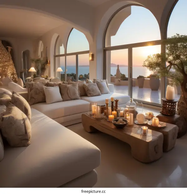 Modern coastal living room interior design