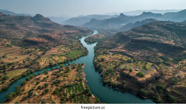 The Beautiful Landscape of a River Valley
