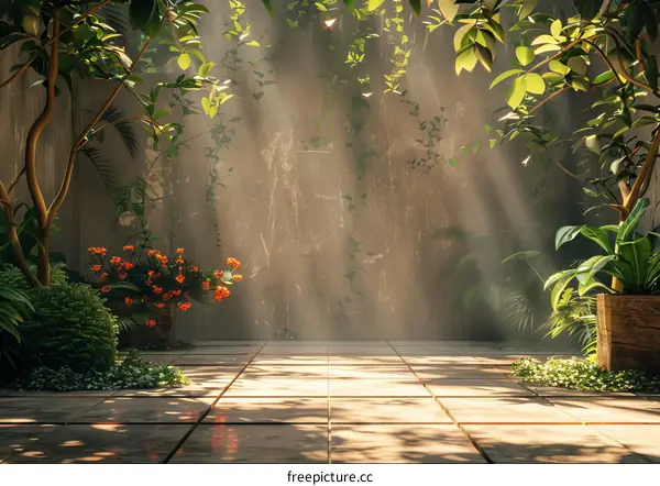 Botanical Garden Sunlight Ray Illustration