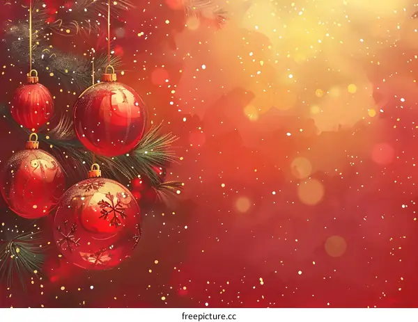 Christmas tree branch decorated for Christmas