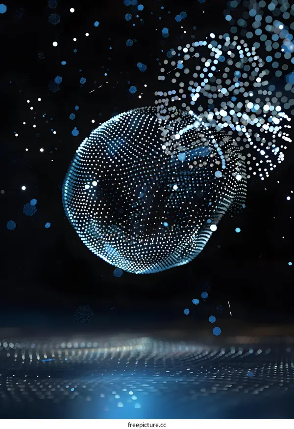 Abstract Sphere with Blue Lights