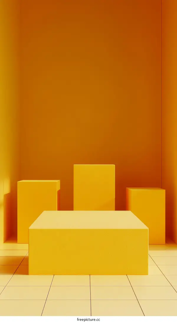 Modern Yellow Geometric Product Display