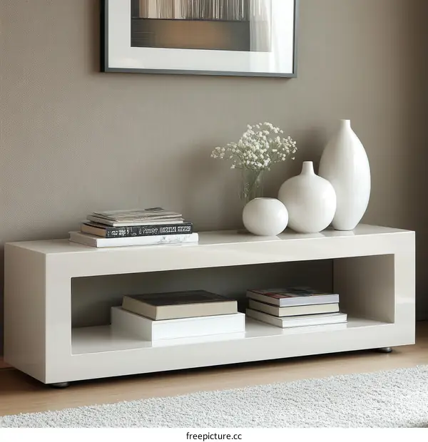 Modern Minimalist TV Stand with Decorative Accents