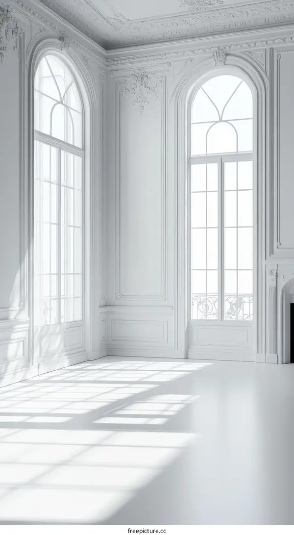 Elegant White Room with Classic Windows