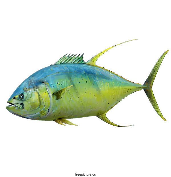 [Transparent Background PNG]A 3D rendering of a dolphinfish