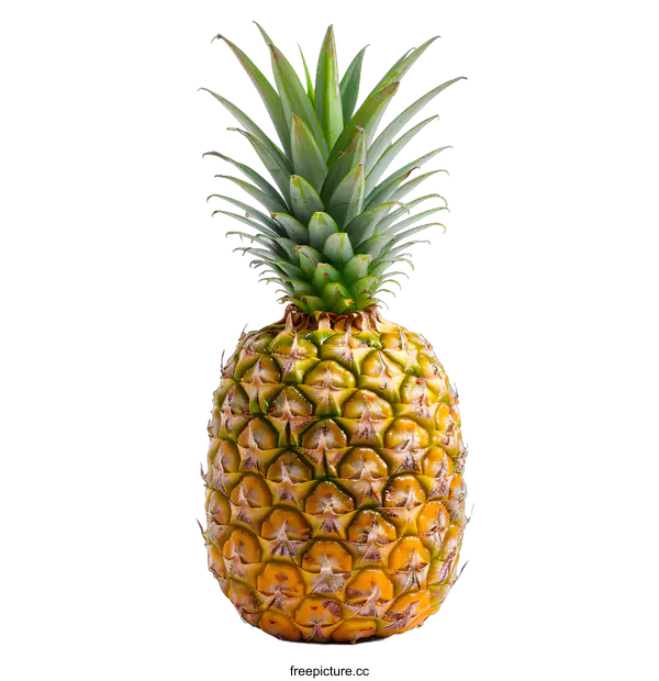 [Transparent Background PNG]Fresh whole pineapple on white background