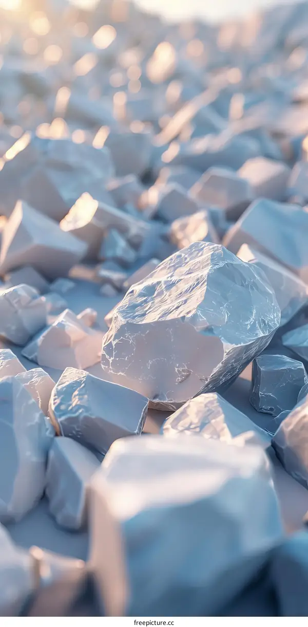 Close-Up of White Rock Pile