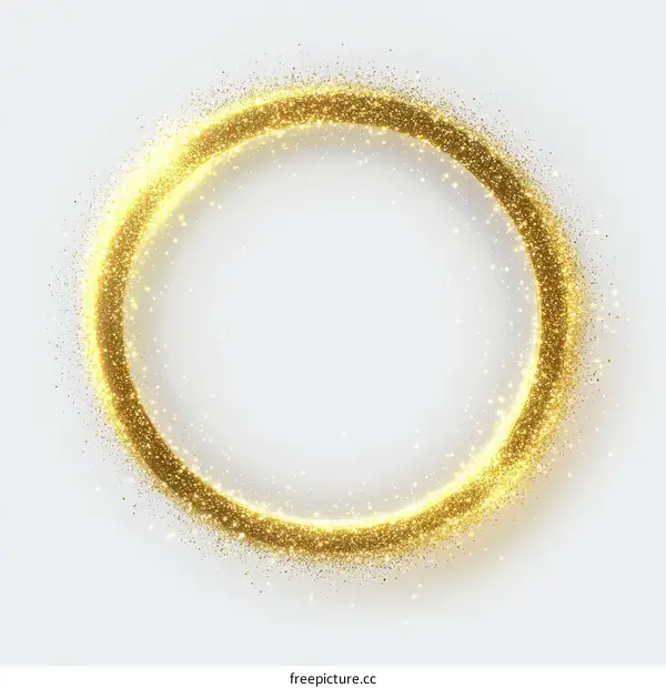 Golden Glitter Circle Frame Design