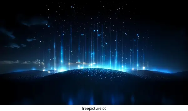 Abstract Digital Landscape at Night