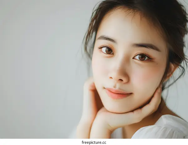 Beautiful Asian Woman Portrait With Soft Lighting