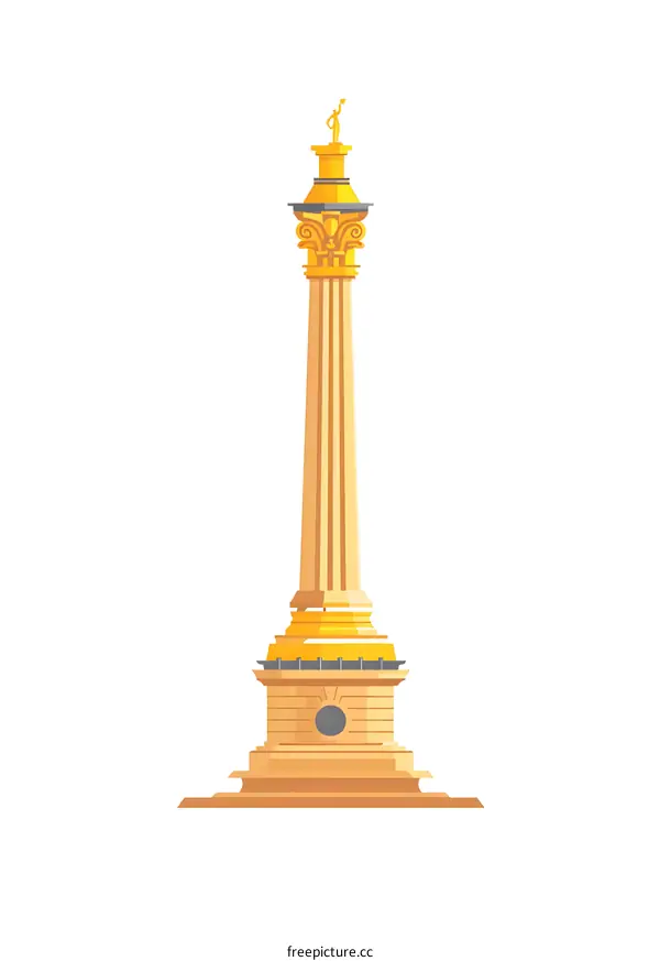 Golden Column with Statue on Top