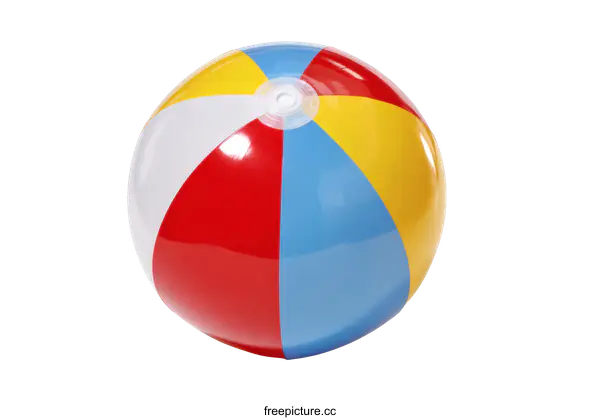 [Transparent Background PNG]Colorful Inflatable Beach Ball on White Background