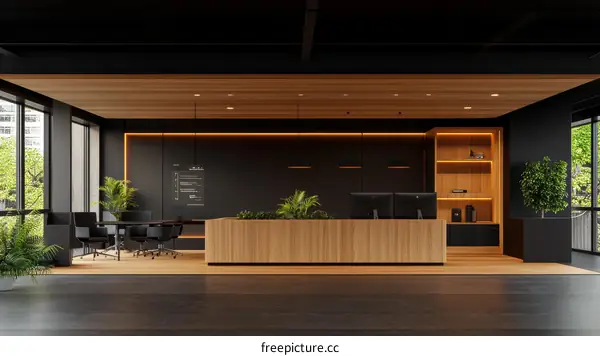 Modern Minimalist Office Reception Area Design