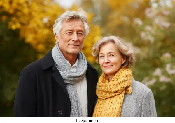 Autumnal Couple Portrait in Park