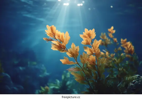 Golden Underwater Plants Shine