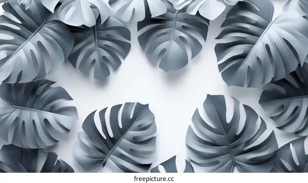 Monstera Leaf Pattern Background Design