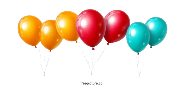[Transparent Background PNG]Colorful Party Balloons Illustration