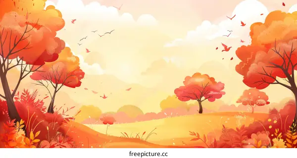 Vibrant Autumn Foliage Landscape